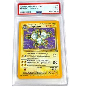 Pokémon 1999 Pokémon Fossil 11 Magneton Holo PSA 7 Near Mint Pokémon Card